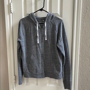 SO Women's Junior's Lounge Life Favorite Sweatshirt Gray Full Zip Hoodie Size L
